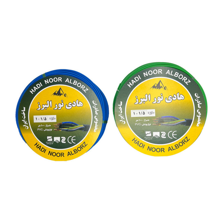 سیم برق افشان 1 در 1/5 هادی نور البرز ccaمدل B-G بسته دو عددی