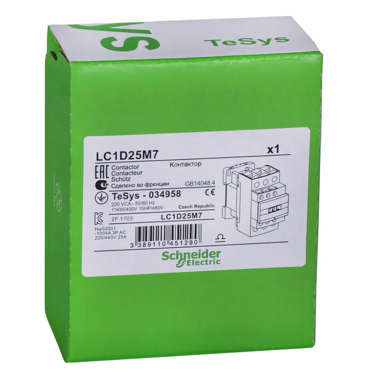 کنتاکتور 25 آمپر اشنایدر الکتریک مدل LC1D25M7
