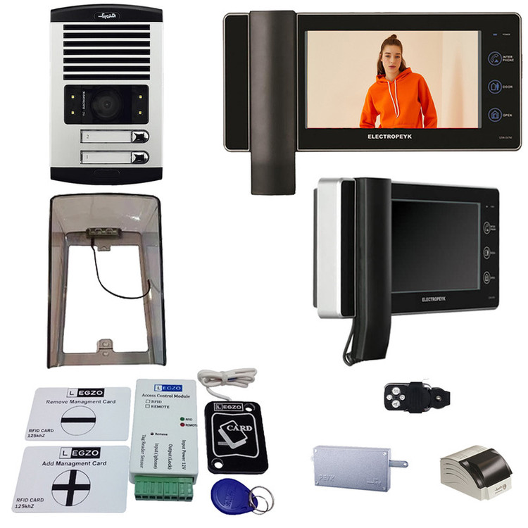 دربازکن تصویری الکتروپیک مدل FD1086/1294/Black/2دو واحدی باماژول ریموت دار