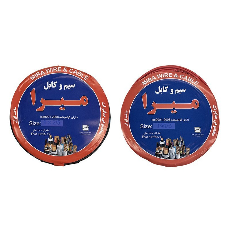 سیم برق افشان 1 در 1.5 و 1 در 2.5 میرا ccaمدل 2.5BK - 1.5R بسته دو عددی
