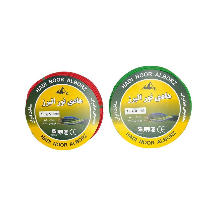 سیم برق افشان 1 در 1/5 هادی نور البرز ccaمدل R-G بسته دو عددی