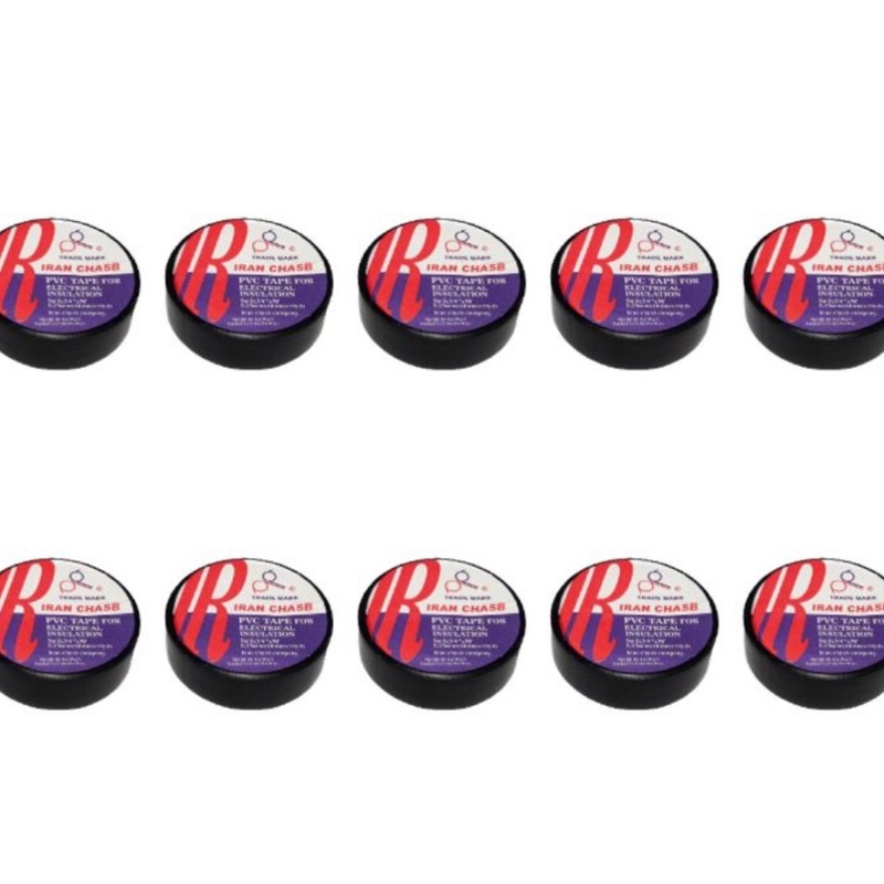 چسب برق pvc ایران کد645 رنگ مشکی بسته 10 عددی