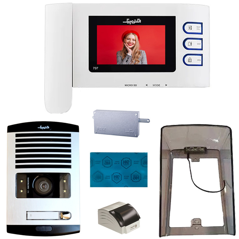 دربازکن تصویری الکتروپیک مدل FD/1086/1/797 یک واحدی به همراه محافظ صفحه نمایش